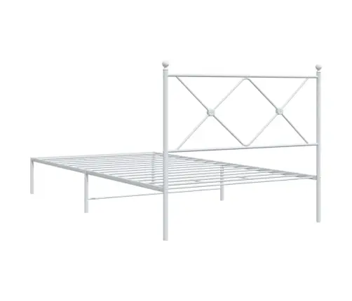 Metalinis Lovos Rėmas Su Galvūgaliu, Baltos Spalvos, 100X190Cm