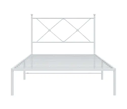 Metalinis Lovos Rėmas Su Galvūgaliu, Baltos Spalvos, 107X203Cm