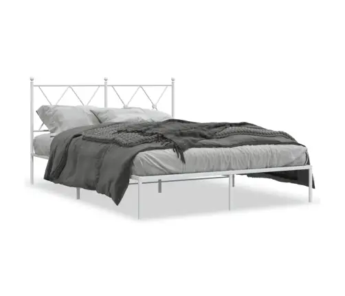 Metalinis Lovos Rėmas Su Galvūgaliu, Baltos Spalvos, 135X190Cm
