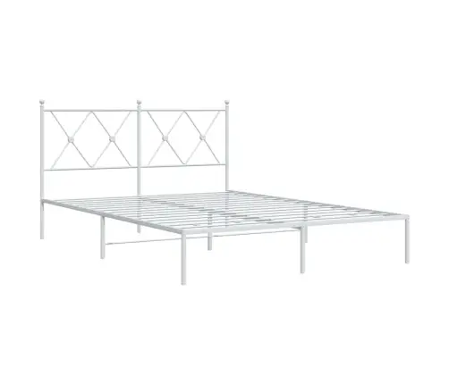 Metalinis Lovos Rėmas Su Galvūgaliu, Baltos Spalvos, 135X190Cm