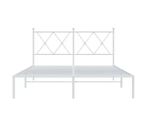 Metalinis Lovos Rėmas Su Galvūgaliu, Baltos Spalvos, 135X190Cm
