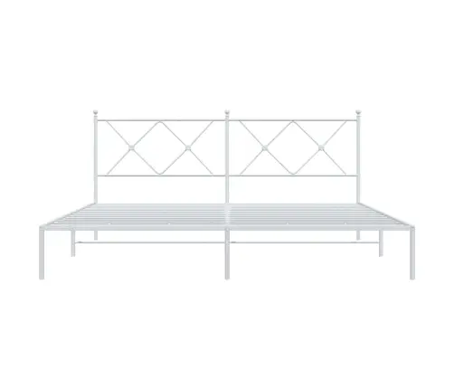 Gultas Rāmis Ar Galvgali, Balts Metāls, 180X200 Cm Vidaxl