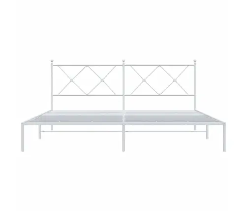 Gultas Rāmis Ar Galvgali, Balts Metāls, 183X213 Cm Vidaxl