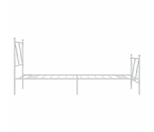 Metallist Voodiraam Peatsi Ja Jalutsiga, Valge, 75X190 Cm