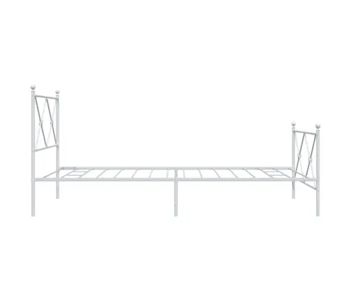 Gultas Rāmis Ar Galvgali Un Kājgali, Balts Metāls, 100X190 Cm Vidaxl
