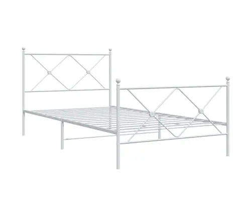 Lovos Rėmas Su Galvūgaliu/Kojūgaliu, Baltas, 100X200cm Metalas