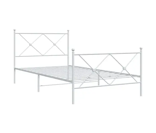 Lovos Rėmas Su Galvūgaliu/Kojūgaliu, Baltas, 107X203cm Metalas