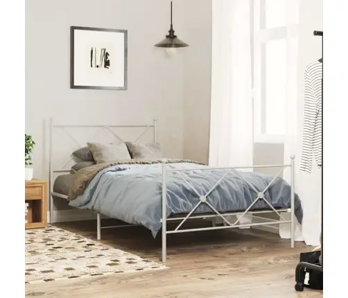 Lovos Rėmas Su Galvūgaliu/Kojūgaliu, Baltas, 107X203cm Metalas