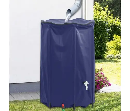 Ūdens Tvertne Ar Krānu, Saliekama, 1000 L, Pvc Vidaxl