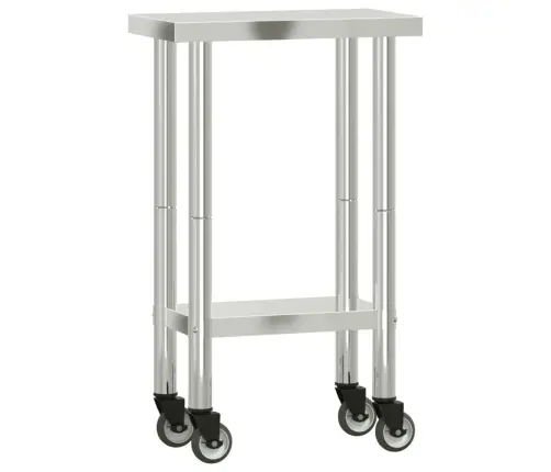 Köögi Töölaud Ratastega, 55 X 30 X 85 cm Roostevaba Teras