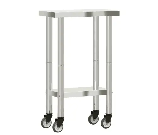 Köögi Töölaud Ratastega, 55 X 30 X 85 cm Roostevaba Teras