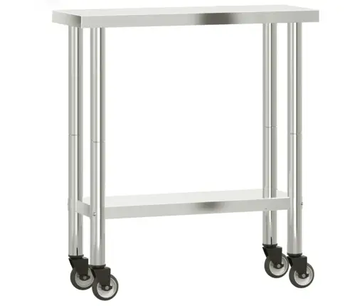 Virtuves Darba Galds, Riteņi, 82,5X30X85 Cm, Nerūsējošs Tērauds Vidaxl
