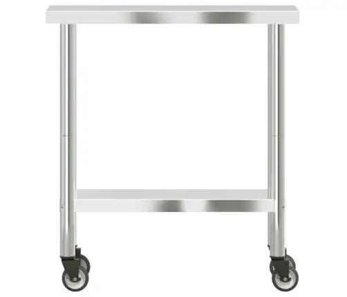Virtuves Darba Galds, Riteņi, 82,5X30X85 Cm, Nerūsējošs Tērauds Vidaxl