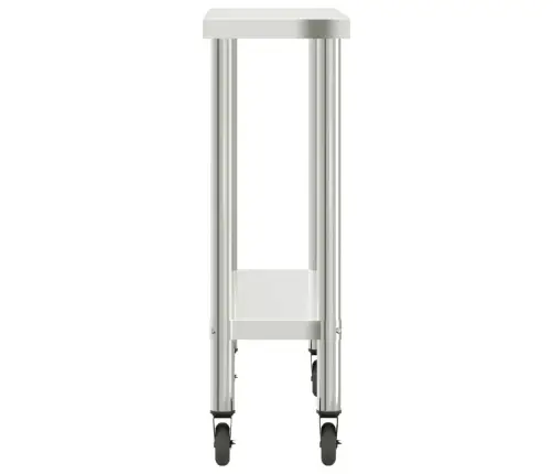 Köögi Töölaud Ratastega, 110X30X85 cm Roostevaba Teras