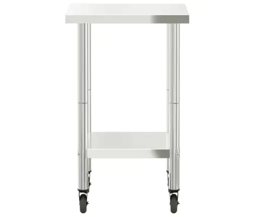 Virtuves Darba Galds, Riteņi, 55X55X85 Cm, Nerūsējošs Tērauds Vidaxl