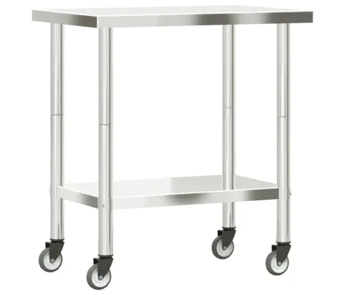 Virtuvės Darbastalis Su Ratukais, 82,5X55X85cm Plienas
