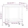 Virtuvės Darbastalis Su Ratukais, 82,5X55X85cm Plienas