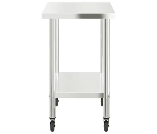 Köögi Töölaud Ratastega, 110 X 55 X 85 cm Roostevaba Teras