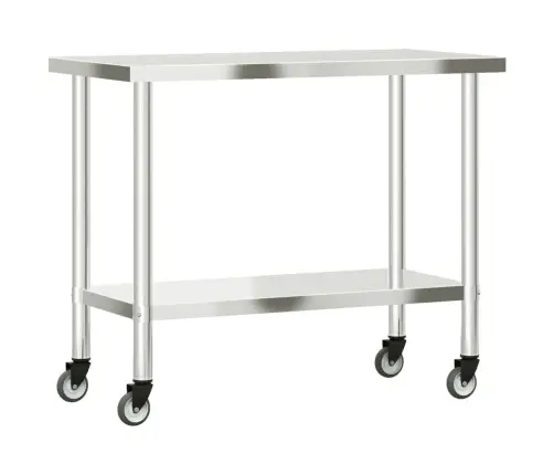 Virtuvės Darbastalis Su Ratukais, 110X55X85cm Plienas