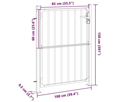 Aiavärav 100 X 145 Cm Roostevabast Terasest