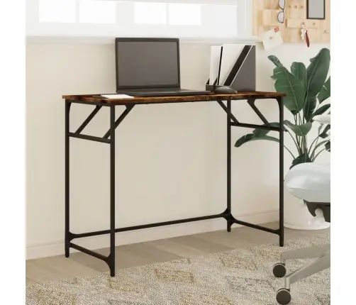 Kirjutuslaud, Suitsutatud Tamm, 100X45X76 cm Tehispuit/Teras
