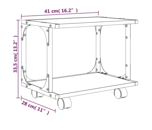 Printerialus, 2 Tasandit, Sonoma Tamm, 41X28X33,5 cm Tehispuit