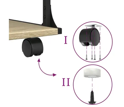Printerialus, 2 Tasandit, Sonoma Tamm, 41X28X33,5 cm Tehispuit