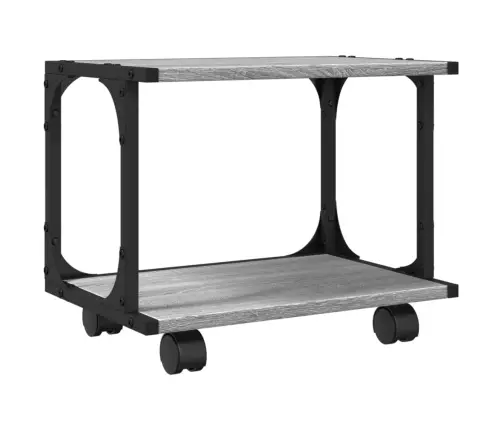 Printera Statīvs, 2 Līmeņi, Pelēks, 41X28X33,5 Cm, Koks Vidaxl