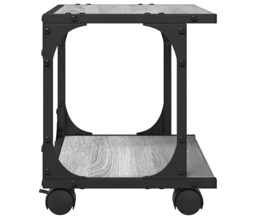 Printera Statīvs, 2 Līmeņi, Pelēks, 41X28X33,5 Cm, Koks Vidaxl