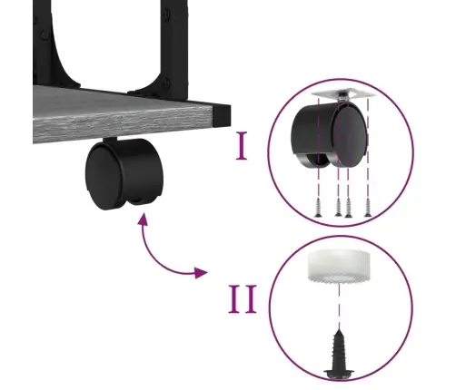 Printera Statīvs, 2 Līmeņi, Pelēks, 41X28X33,5 Cm, Koks Vidaxl