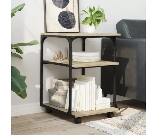 Printera Statīvs, 3 Līmeņi, Ozola Krāsa, 43X48X64 Cm, Koks Vidaxl