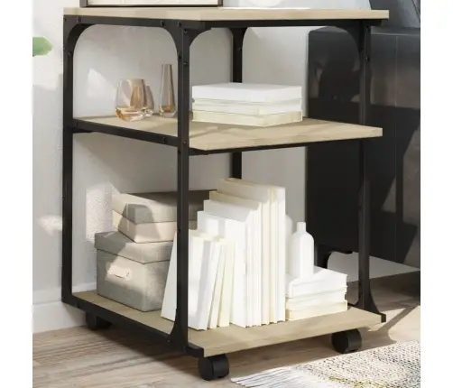 Printera Statīvs, 3 Līmeņi, Ozola Krāsa, 43X48X64 Cm, Koks Vidaxl