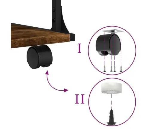 Printera Statīvs, 3 Līmeņi, Ozola Krāsa, 43X48X64 Cm, Koks Vidaxl