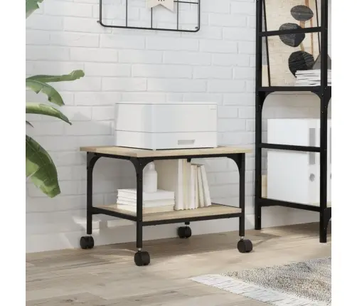 Printera Statīvs, 2 Līmeņi, Ozola Krāsa, 50X40X38 Cm, Koks Vidaxl