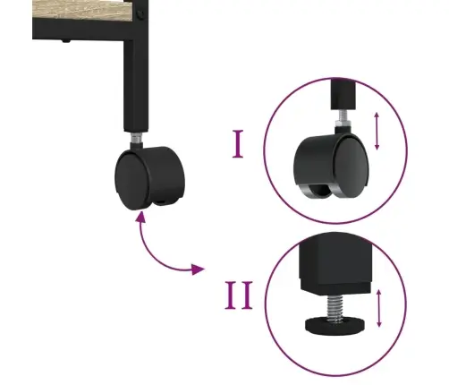 Printera Statīvs, 2 Līmeņi, Ozola Krāsa, 50X40X38 Cm, Koks Vidaxl