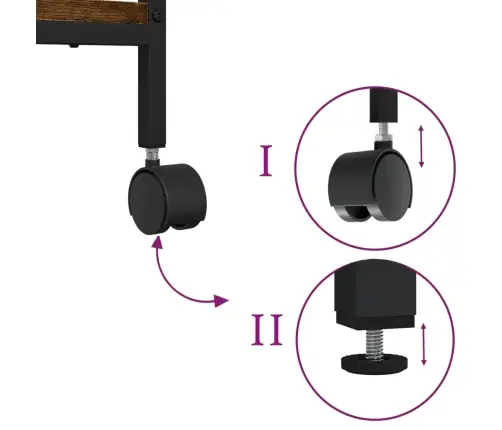 Printera Statīvs, 2 Līmeņi, Ozola Krāsa, 50X40X38 Cm, Koks Vidaxl