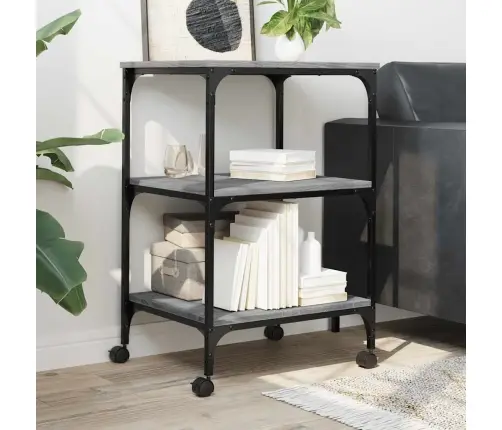 Printera Statīvs, 3 Līmeņi, Pelēks, 50X41X75 Cm, Koks Vidaxl