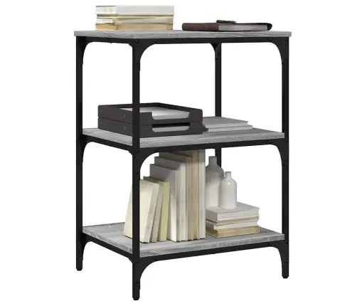 Printera Statīvs, 3 Līmeņi, Pelēks, 50X41X75 Cm, Koks Vidaxl