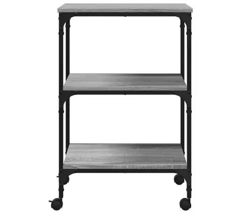 Printera Statīvs, 3 Līmeņi, Pelēks, 50X41X75 Cm, Koks Vidaxl