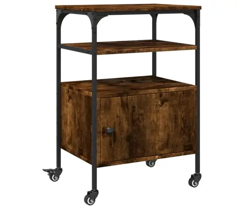 Printera Statīvs, 3 Līmeņi, Ozola Krāsa, 50X40X76 Cm, Koks Vidaxl