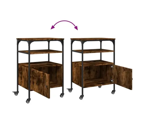 Printera Statīvs, 3 Līmeņi, Ozola Krāsa, 50X40X76 Cm, Koks Vidaxl