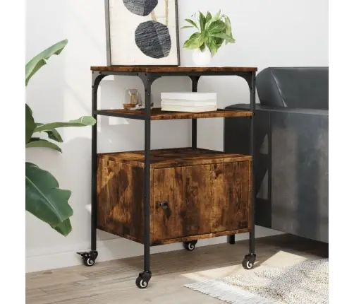 Printera Statīvs, 3 Līmeņi, Ozola Krāsa, 50X40X76 Cm, Koks Vidaxl