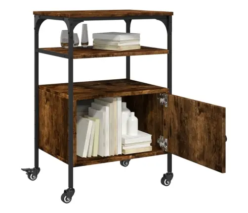 Printera Statīvs, 3 Līmeņi, Ozola Krāsa, 50X40X76 Cm, Koks Vidaxl