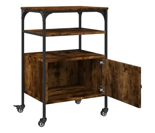 Printera Statīvs, 3 Līmeņi, Ozola Krāsa, 50X40X76 Cm, Koks Vidaxl