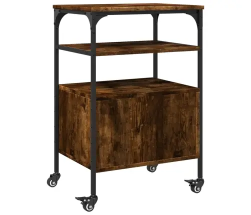 Printera Statīvs, 3 Līmeņi, Ozola Krāsa, 50X40X76 Cm, Koks Vidaxl