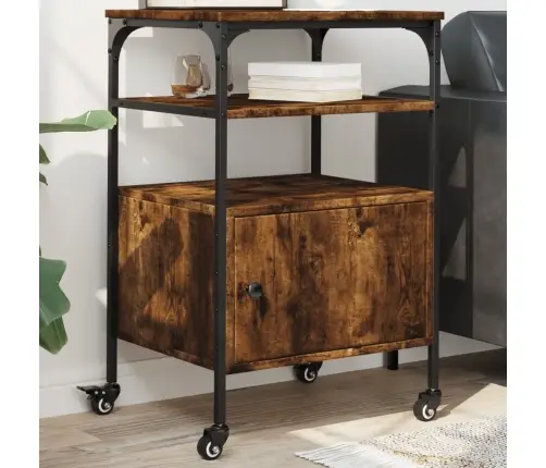 Printera Statīvs, 3 Līmeņi, Ozola Krāsa, 50X40X76 Cm, Koks Vidaxl