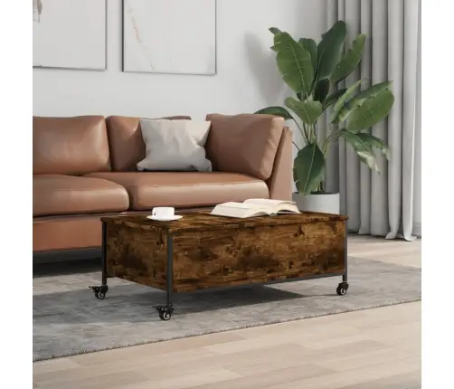 Kafijas Galdiņš Ar Riteņiem, Ozolkoka, 91X55X34 Cm, Koks Vidaxl