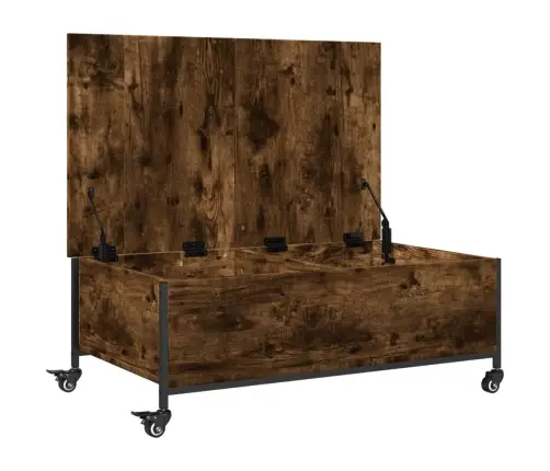 Kafijas Galdiņš Ar Riteņiem, Ozolkoka, 91X55X34 Cm, Koks Vidaxl