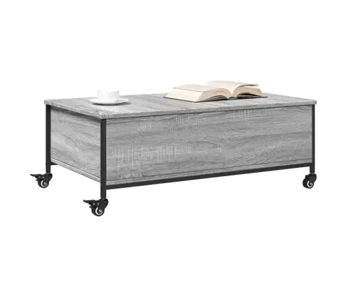 Ratastega Kohvilaud, Hall Sonoma Tamm, 91X55X34 cm Tehispuit