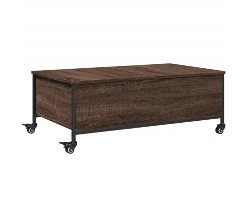 Ratastega Kohvilaud, Pruun Tamm, 91 X 55 X 34 cm Tehispuit